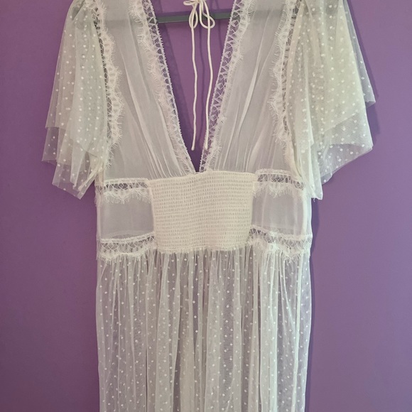 Free People NWT Corset Polka Dot Netting Kimono - Picture 6 of 10